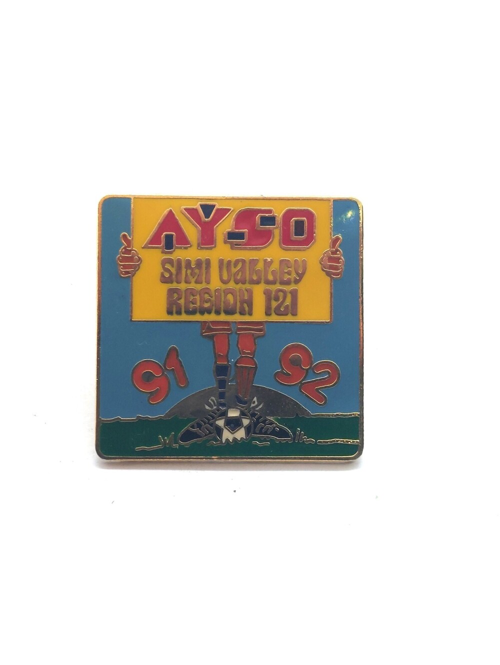 AYSO Simi Valley Region 121 Soccer Pin Vintage 1991-1992 Youth League